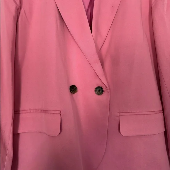 NWT J. Crew Factory Drapey Twill Double-Breasted Suit Blazer Power Mauve Pink 12 - Picture 11 of 11